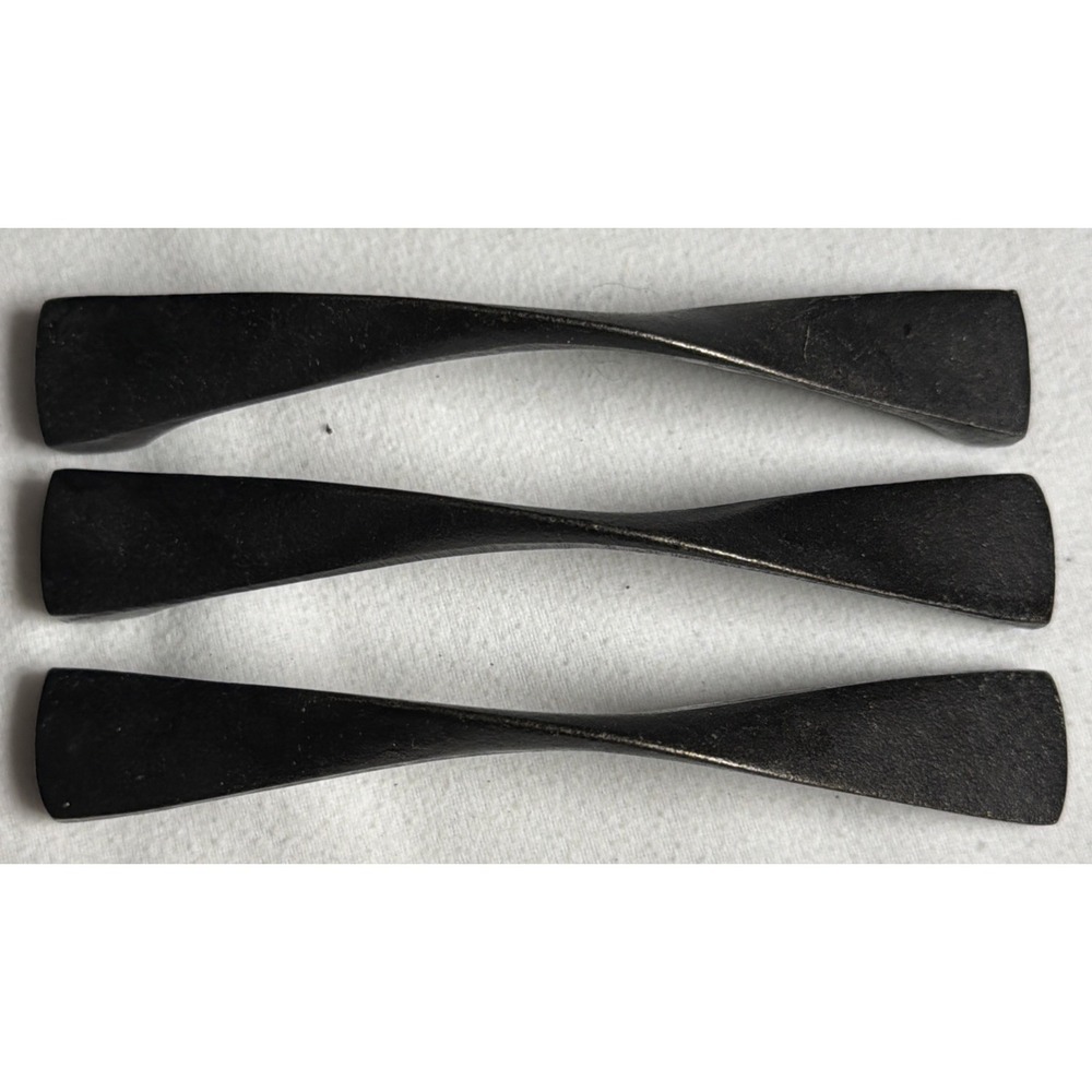 Lot Of 3 New Hobby Lobby Modern Twist Black Metal Drawer Handles